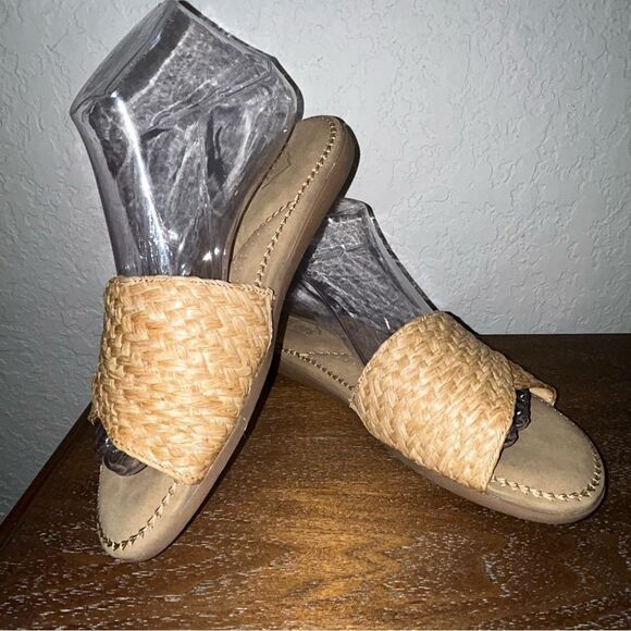 Cliffs White Mountain Raffia Flawless Slip On Slide Sandal Shoes - Picture 1 of 9